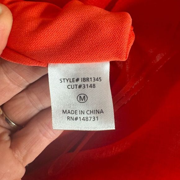 Blue Blush Tomato Red Cold Shoulder Ruffle Romper w/ pockets Sm / Medium Outfit - Picture 7 of 8